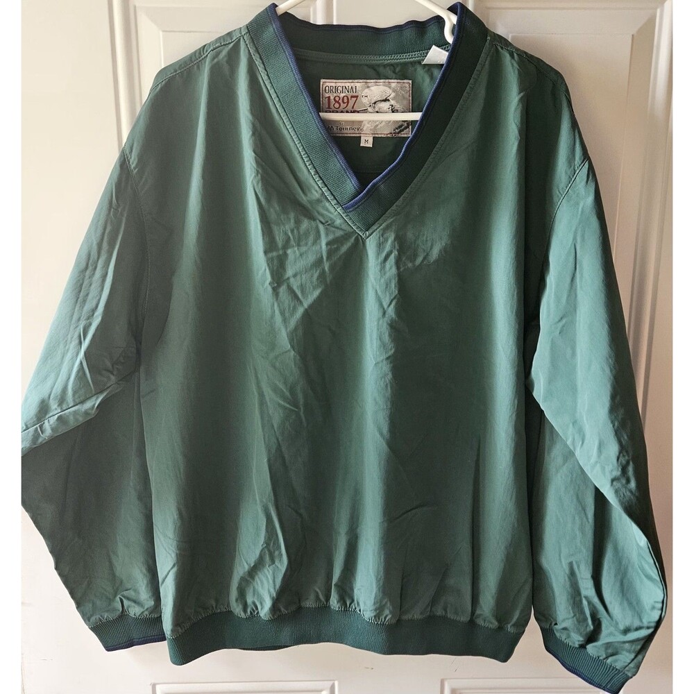 Tourney 1897 Brand Golf Windbreaker‎ Mens XL Green Waterproof Jacket Performance